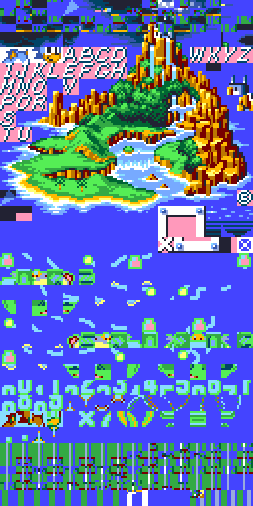 Sonic 1 map screen tileset with a corruption bug